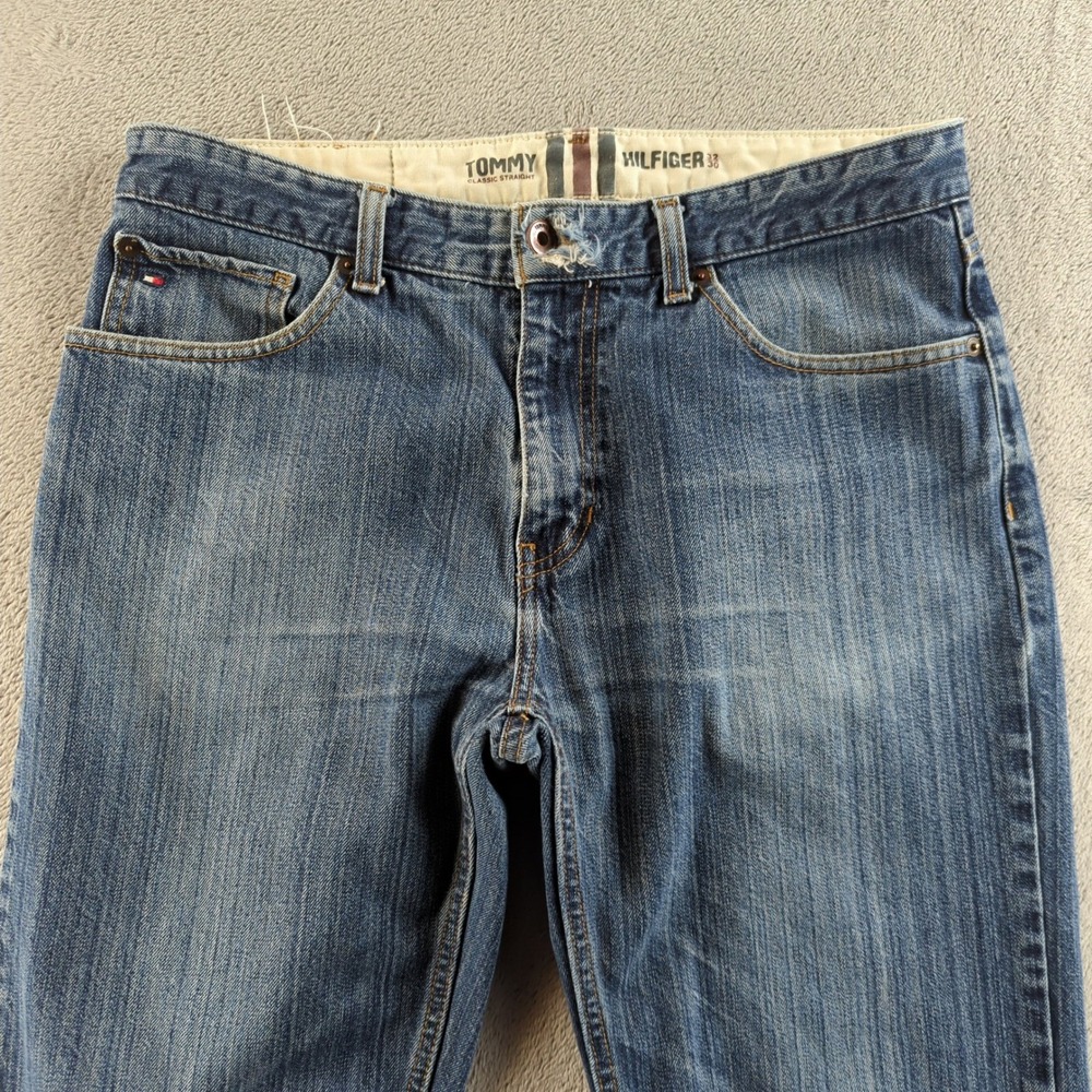Tommy Hilfiger Jeans 32 (Fits 32x28) Blue Faded Wide Skater Streetwear Y2K Style